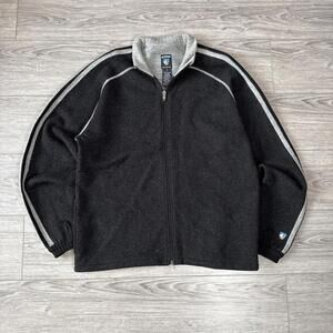 Kuhl Full Zip Sweater Mens M Black Boiled Merino Wool Interceptr Thumbhole